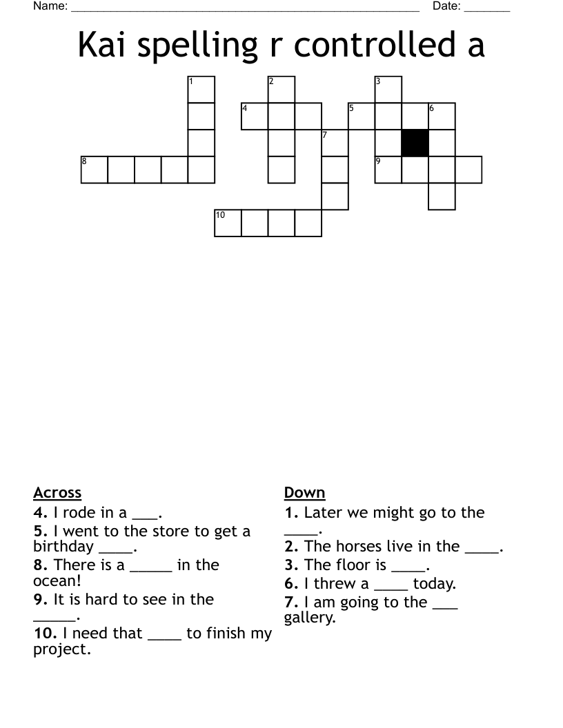 Kai spelling r controlled a Crossword