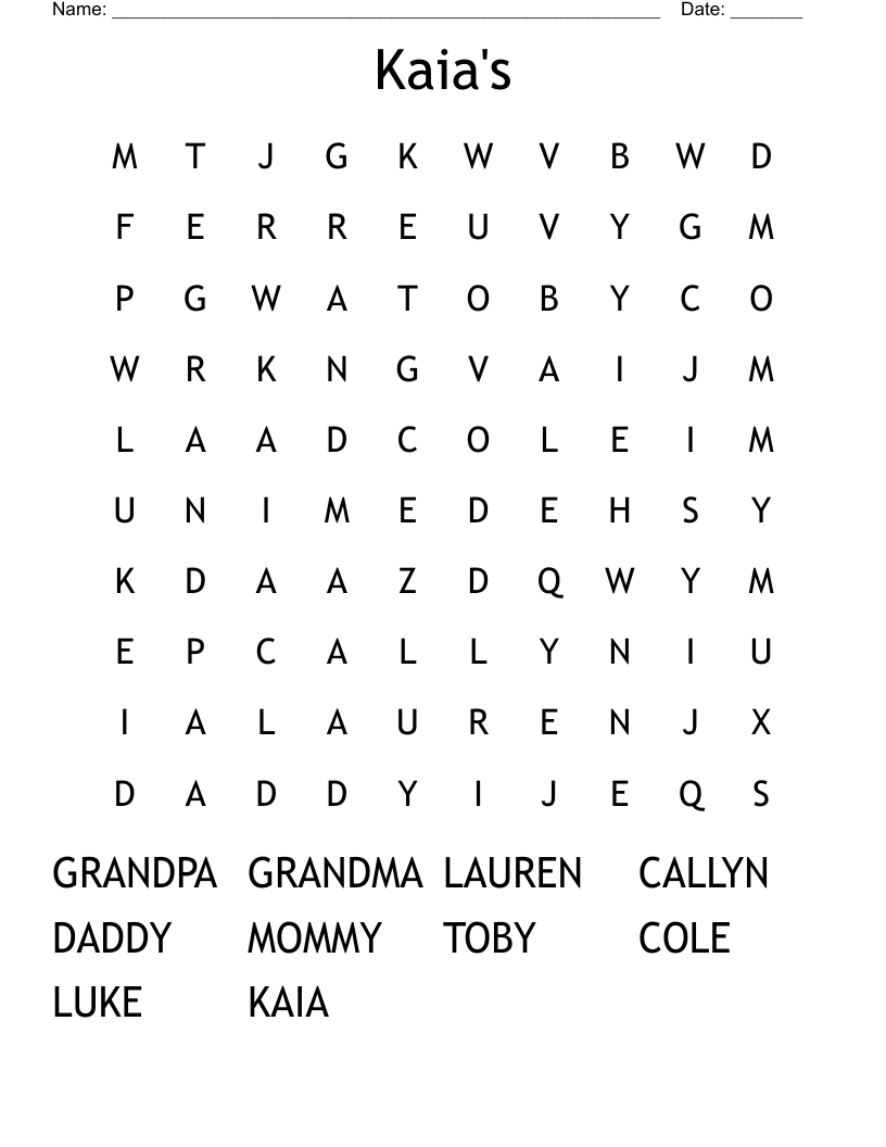 Kaia's Word Search