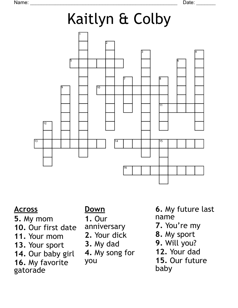 Kaitlyn & Colby  Crossword
