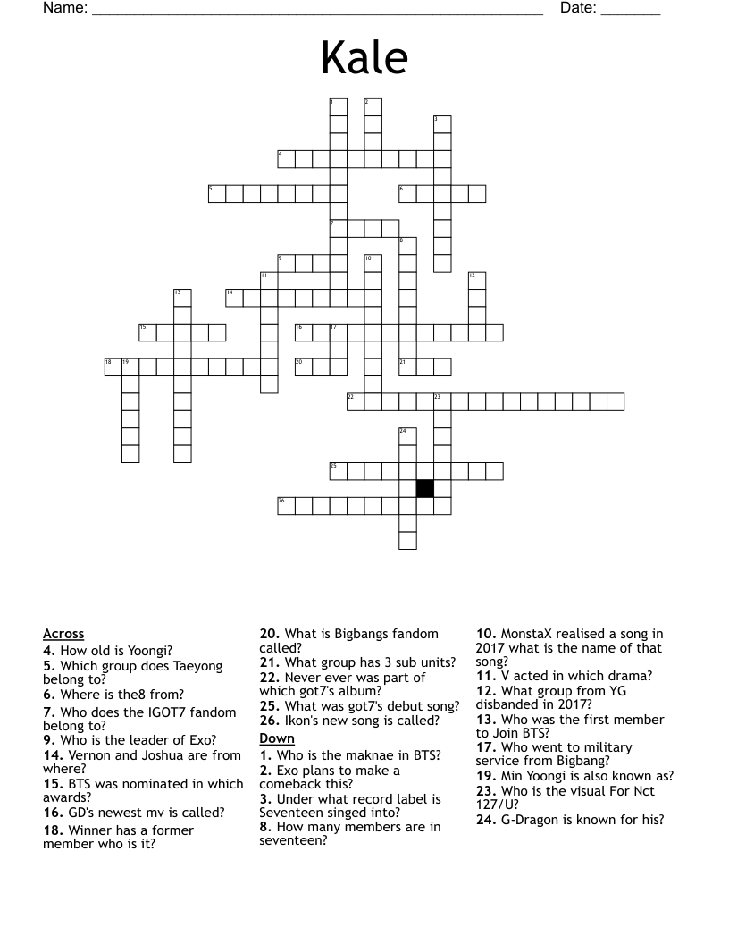 Kale Crossword