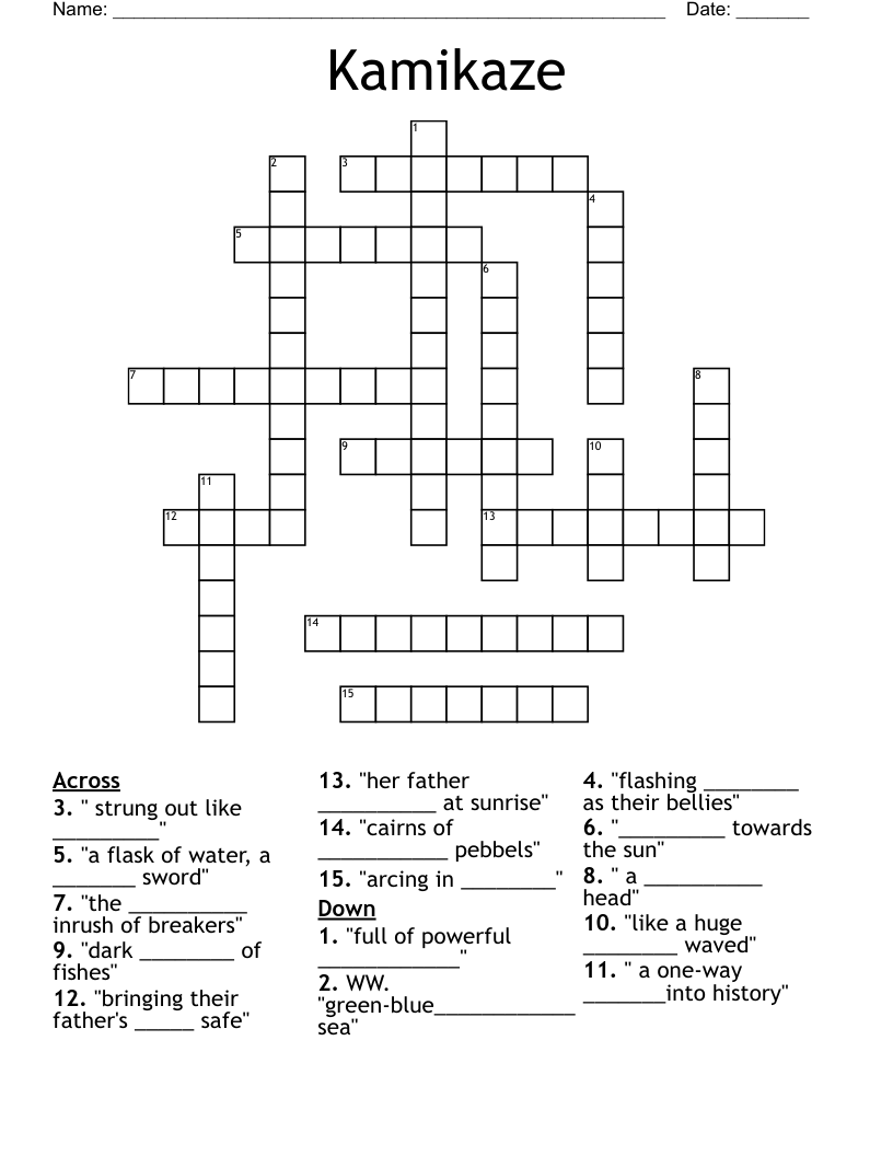 Kamikaze Crossword