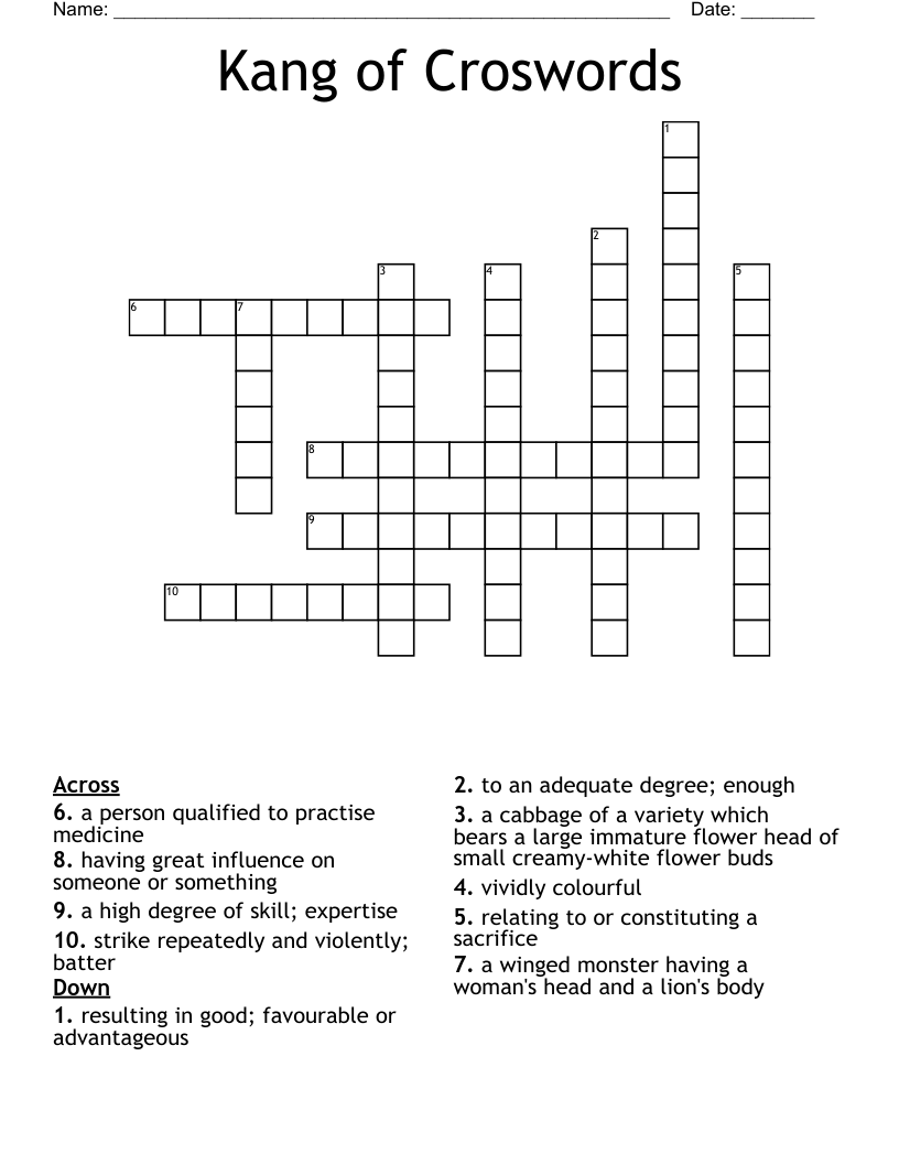 Kang of Croswords Crossword