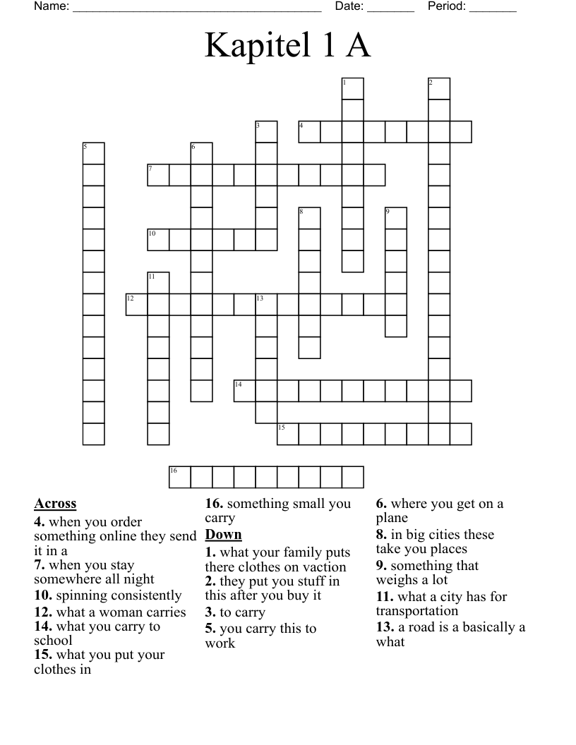 Kapitel 1 A Crossword
