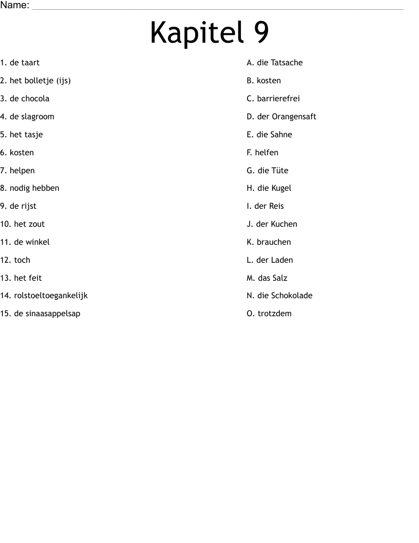 Kapitel 9 Worksheet