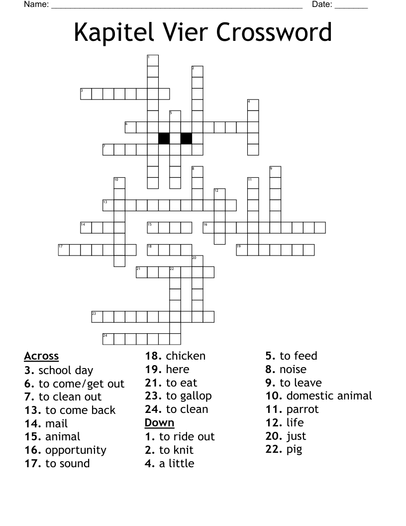 Kapitel Vier Crossword
