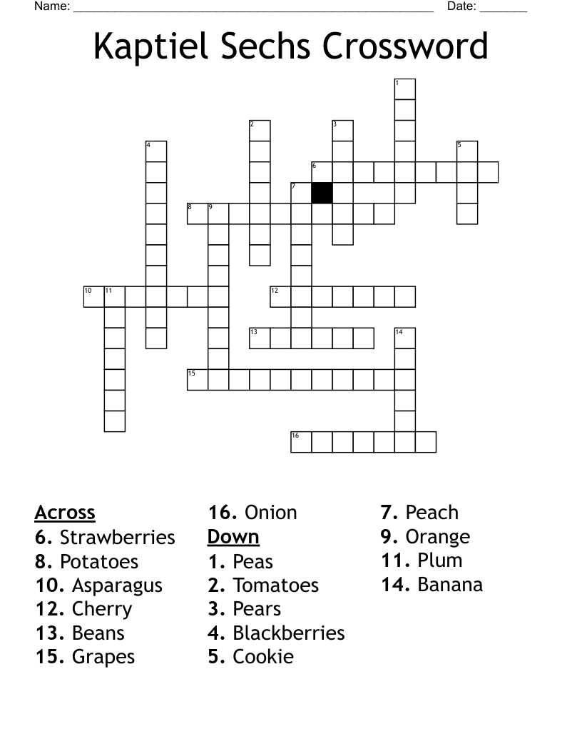 Kaptiel Sechs Crossword