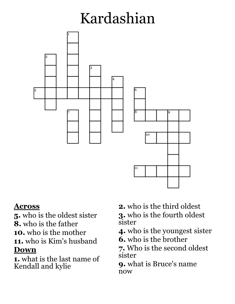 Kardashian Crossword
