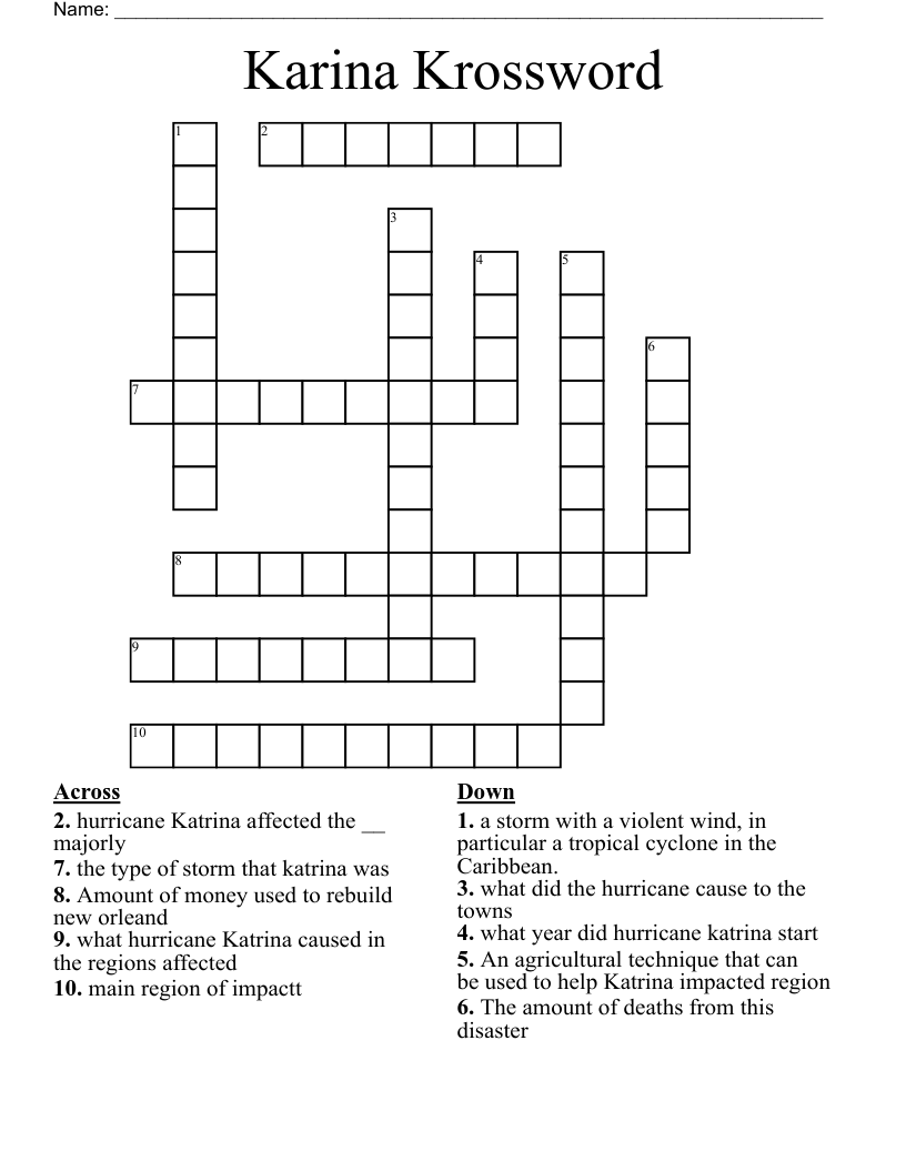 Karina Krossword Crossword