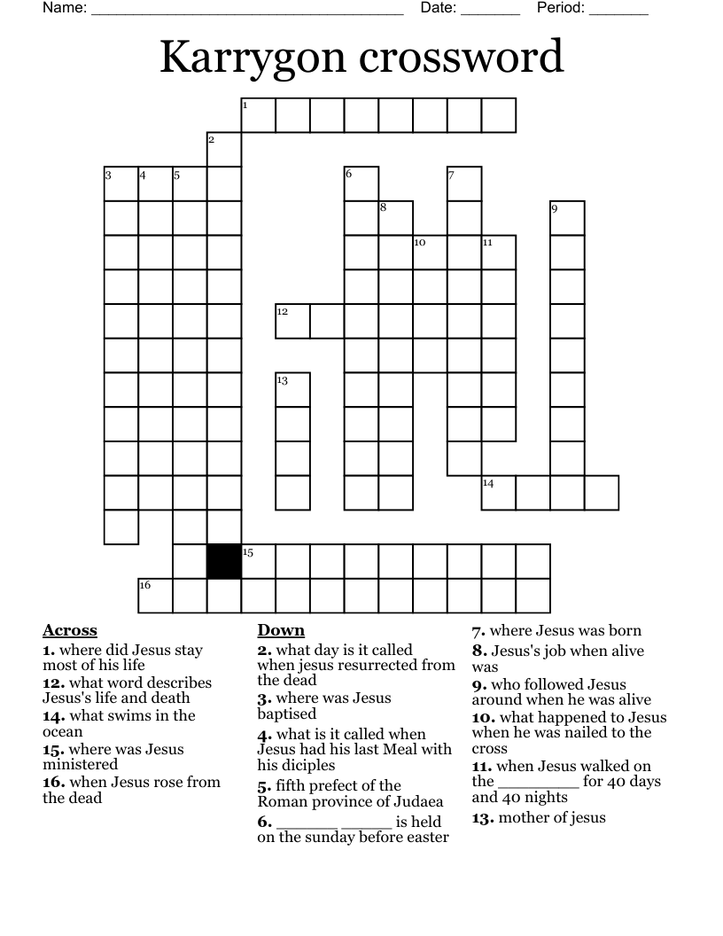 Karrygon crossword