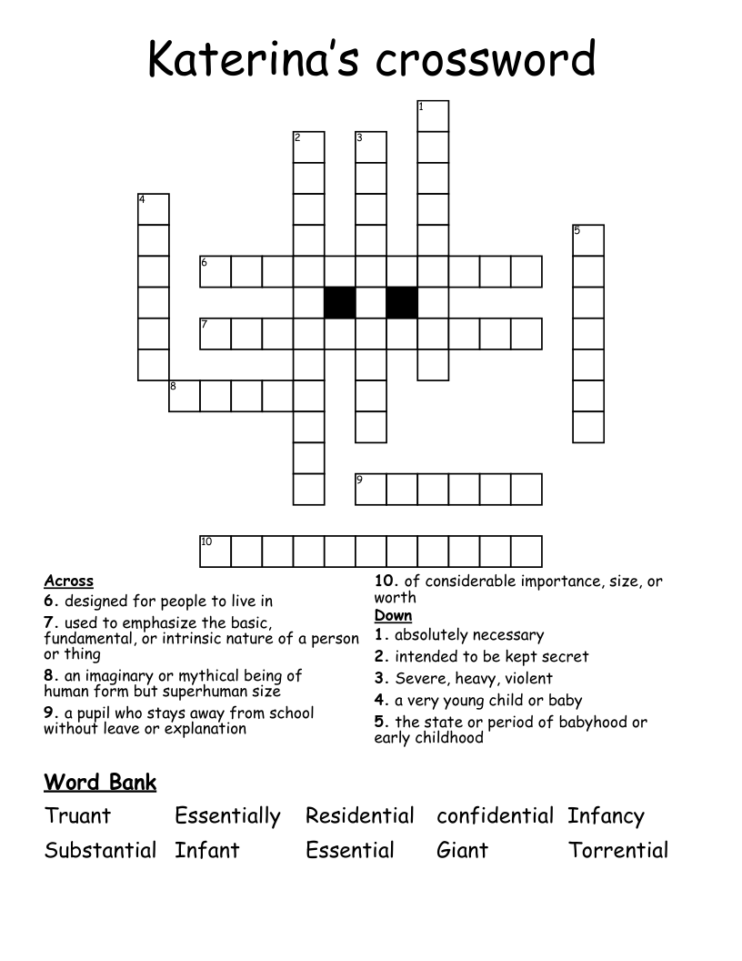 Katerina’s crossword