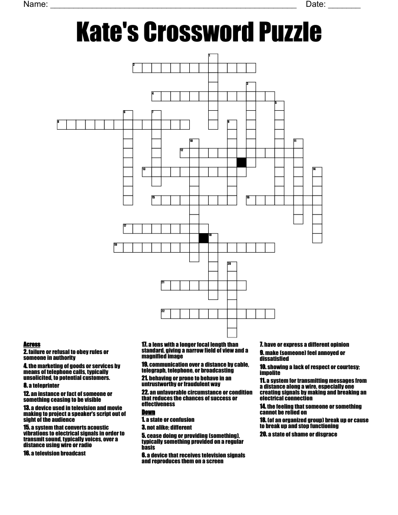 Kate's Crossword Puzzle