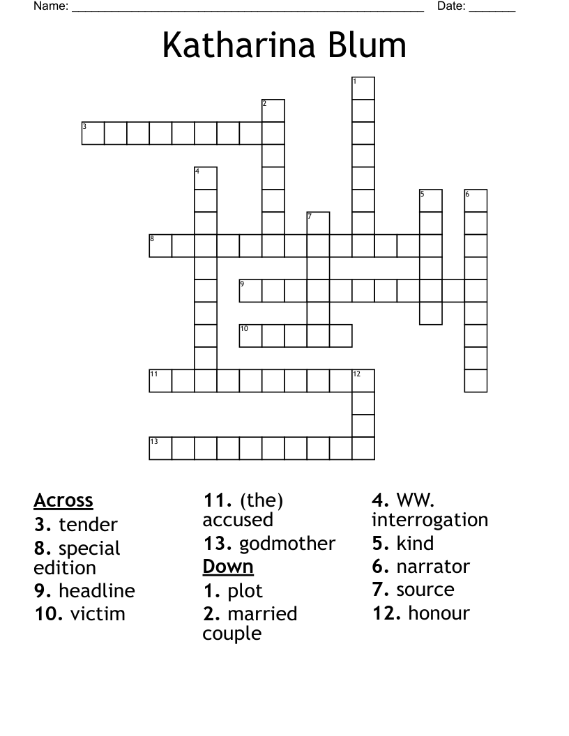 Katharina Blum Crossword