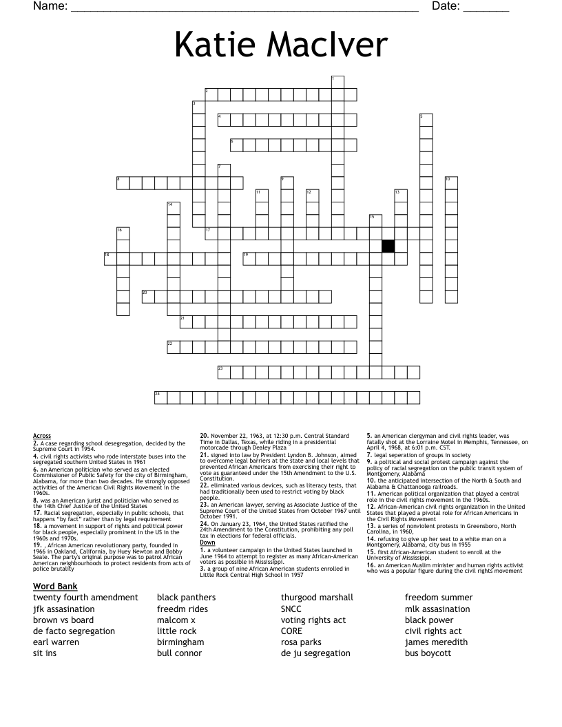 Katie MacIver Crossword