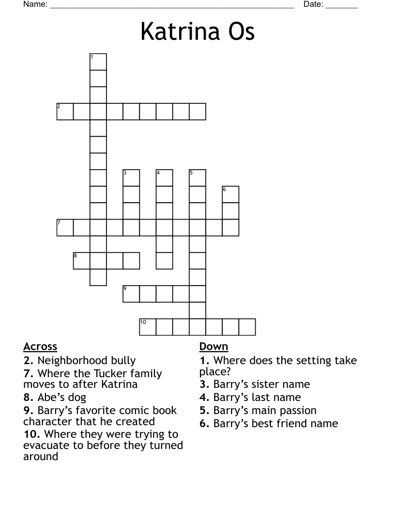 Katrina Os Crossword