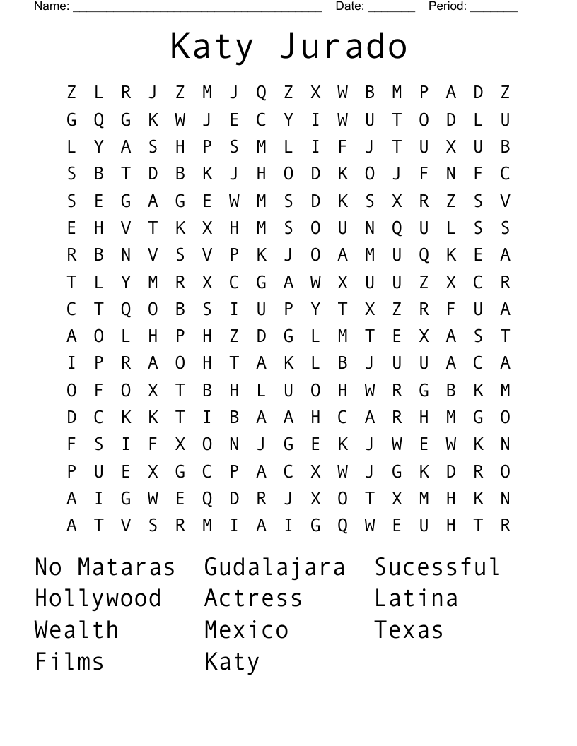 Katy Jurado Word Search