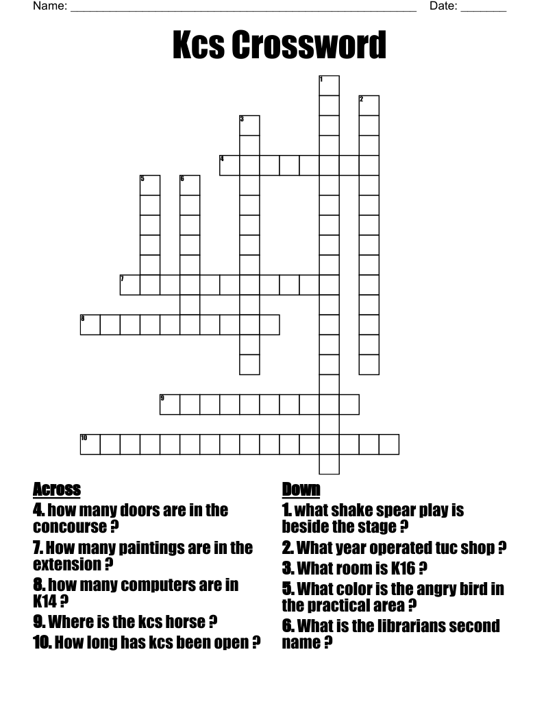 Kcs Crossword 