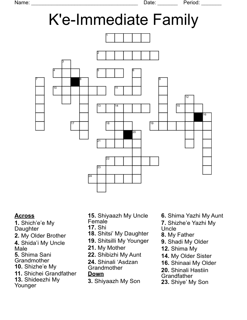 K'e-Immediate Family Crossword