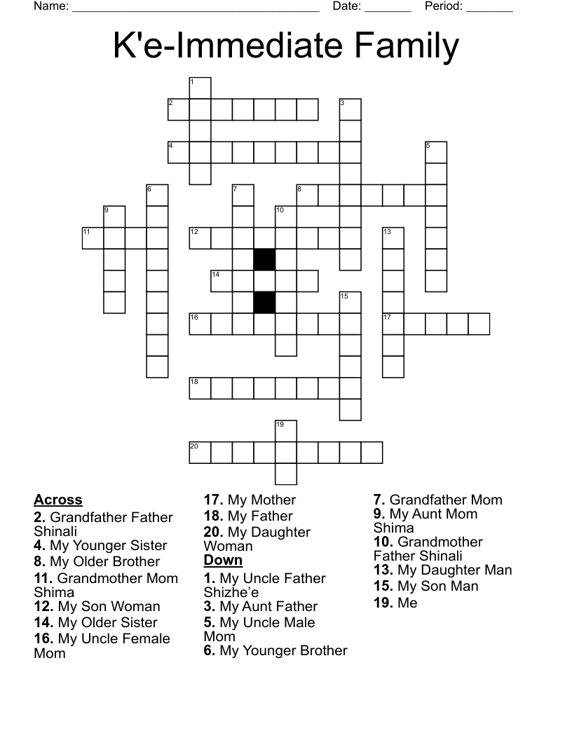 K'e-Immediate Family Crossword