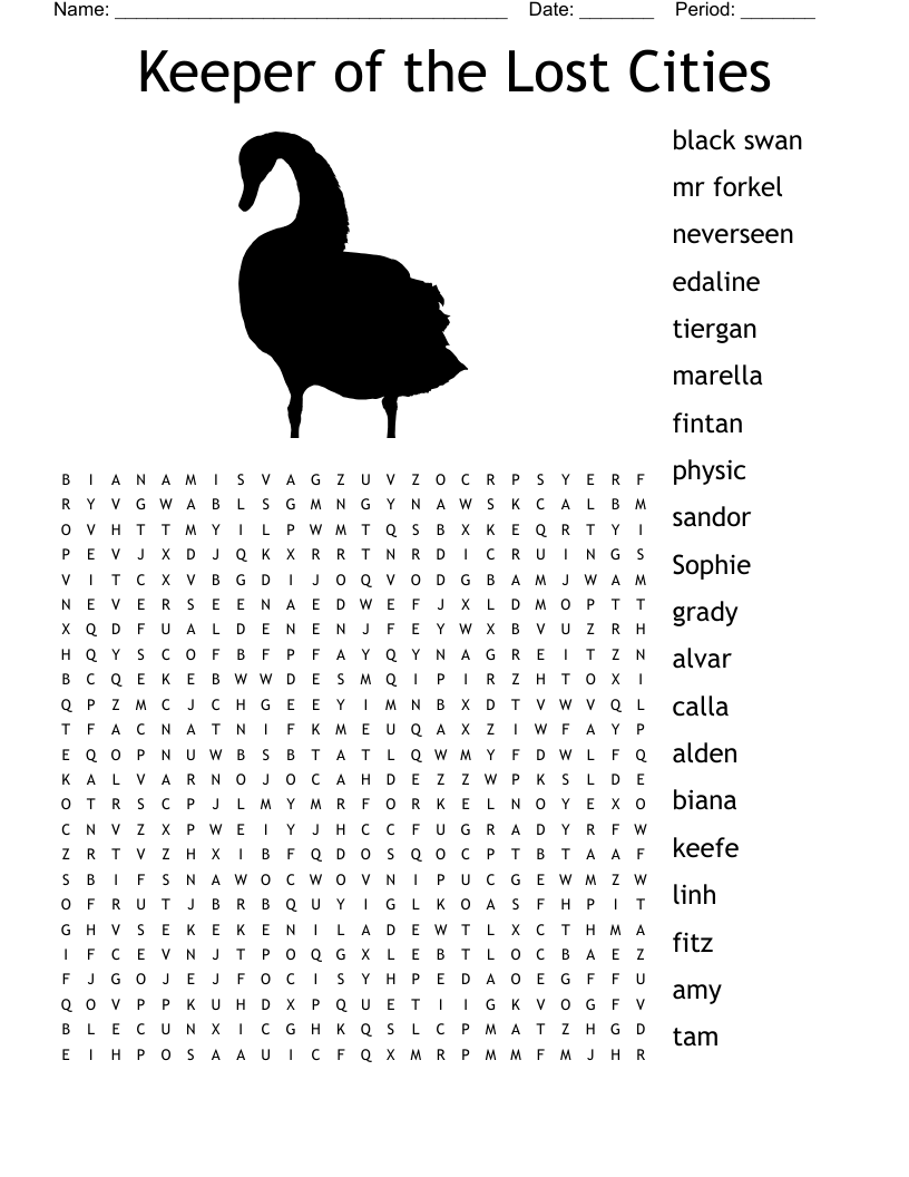 Keeper of the Lost Cities Word Search
