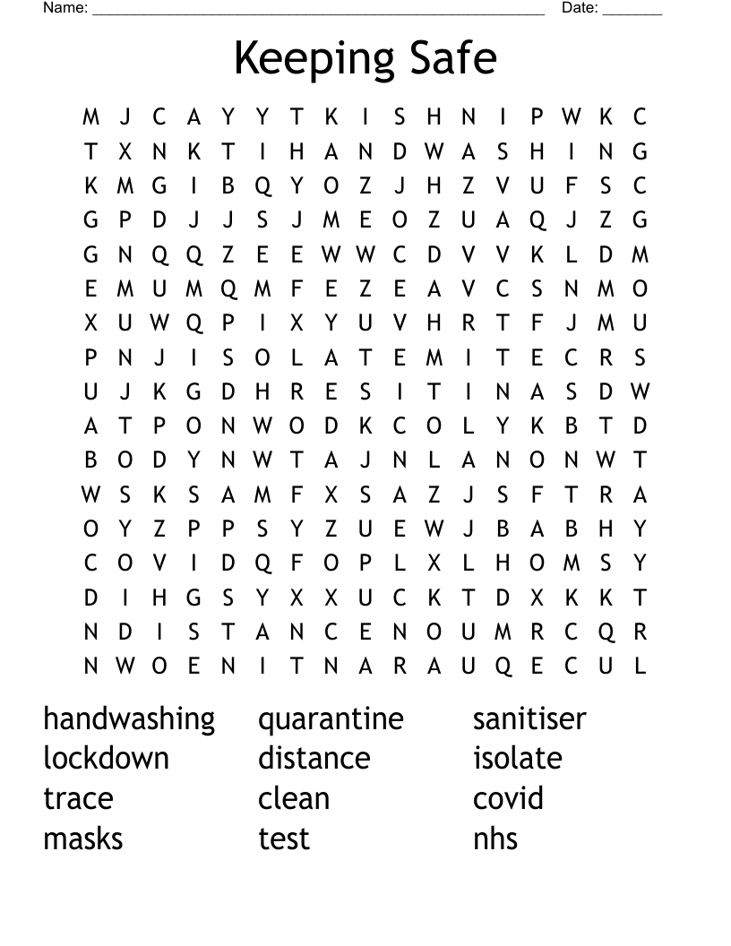 Keeping Safe Word Search