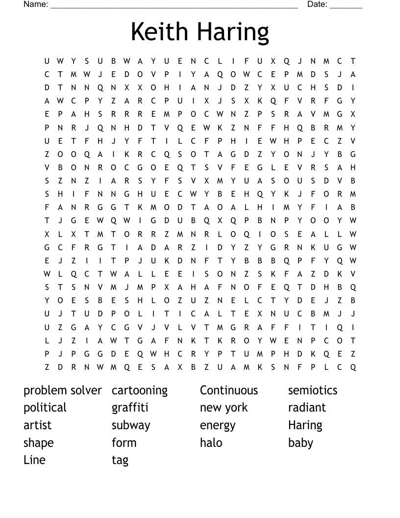 Keith Haring  Word Search