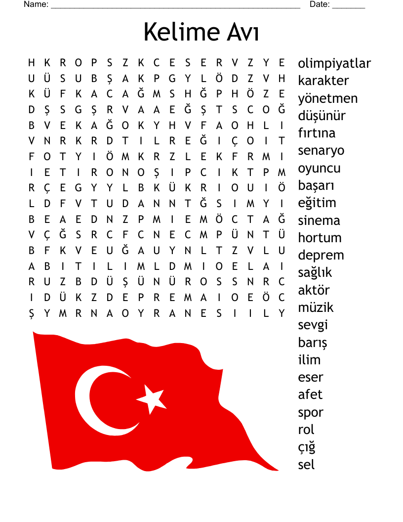 Kelime Avı Word Search