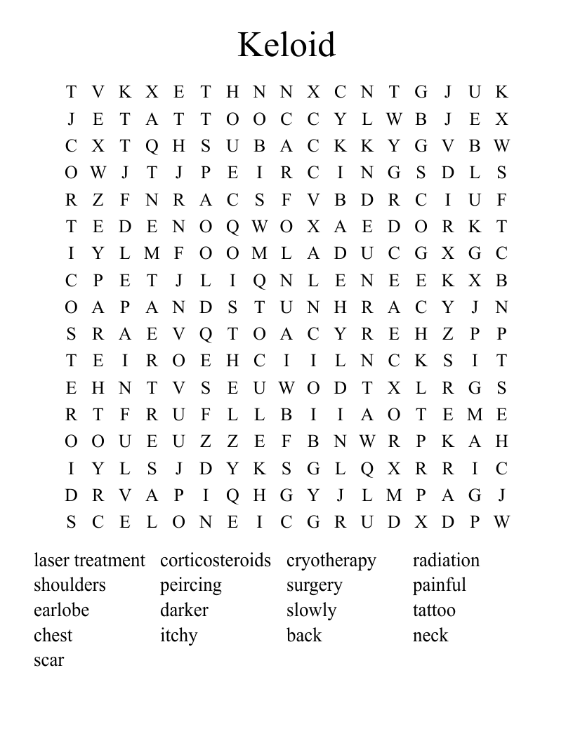 Keloid Word Search
