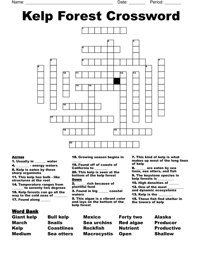 Kelp Forest Crossword