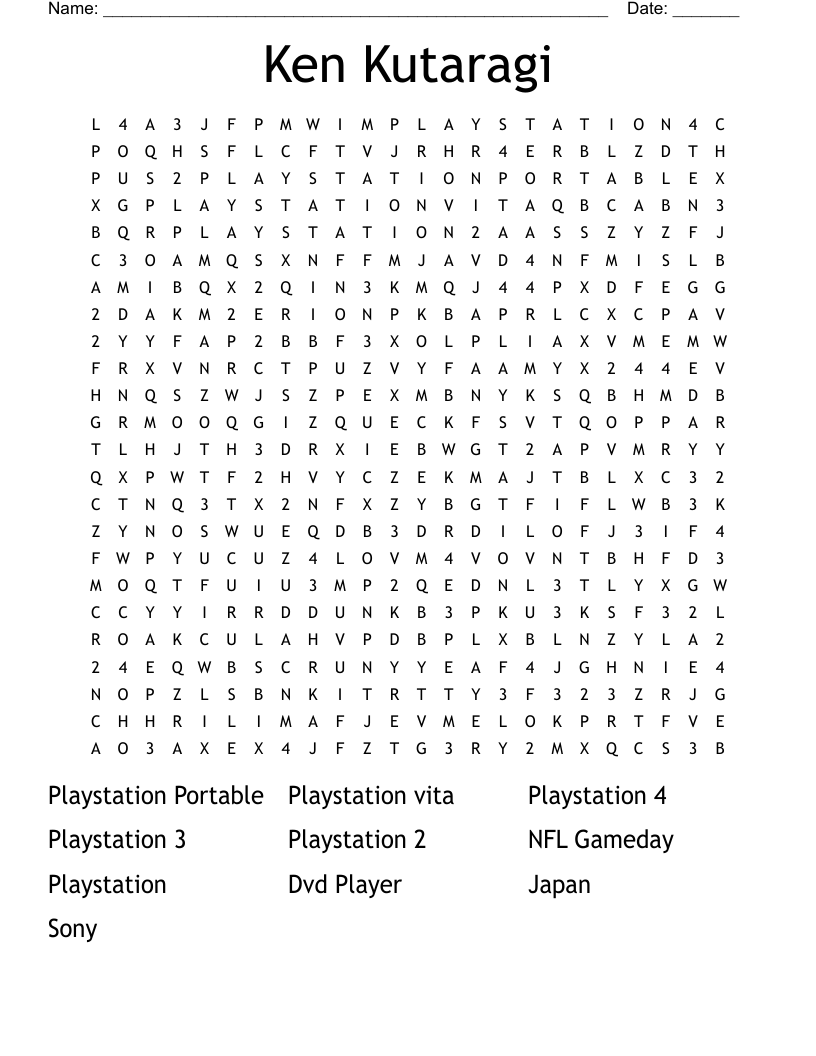 Ken Kutaragi Word Search