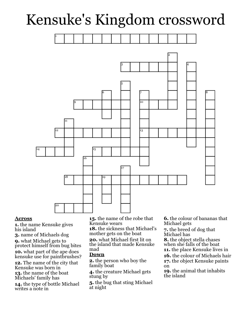 Kensuke's Kingdom crossword
