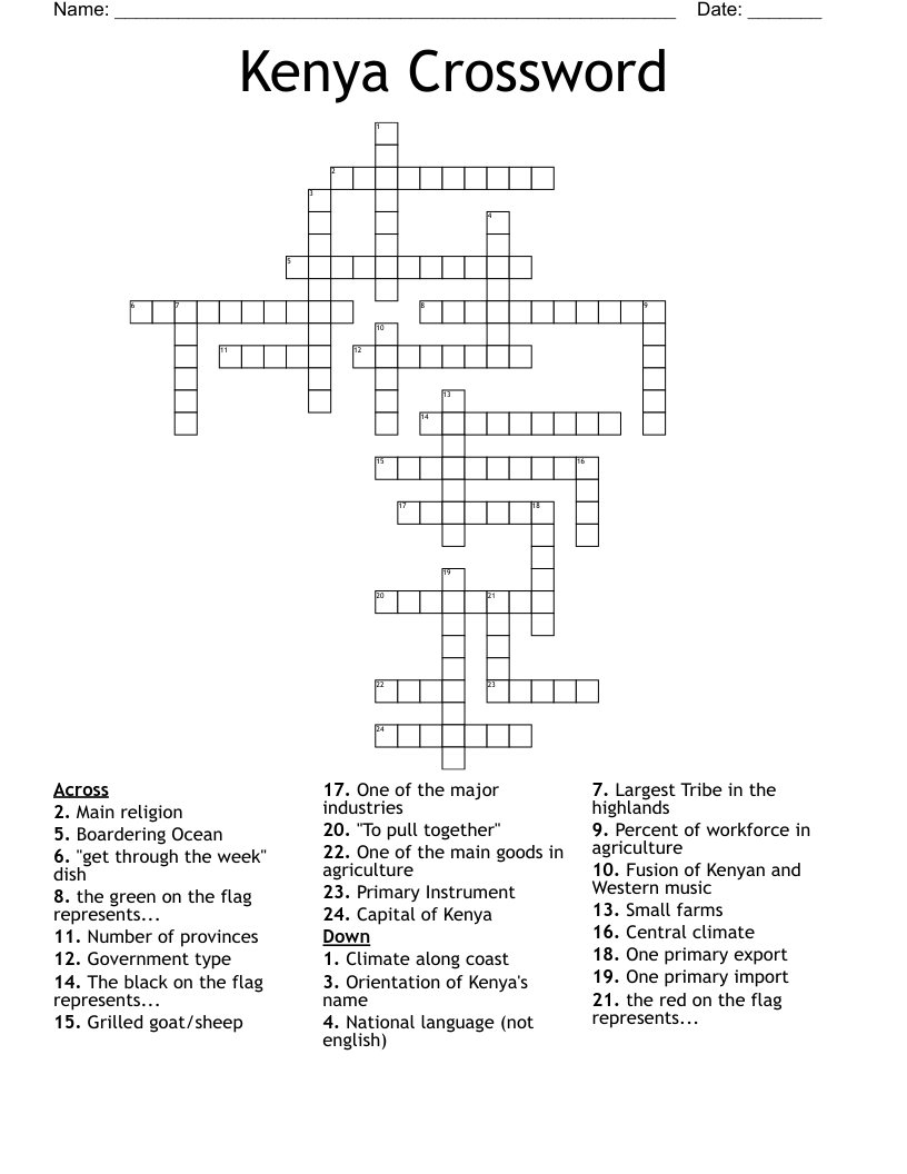 Kenya Crossword