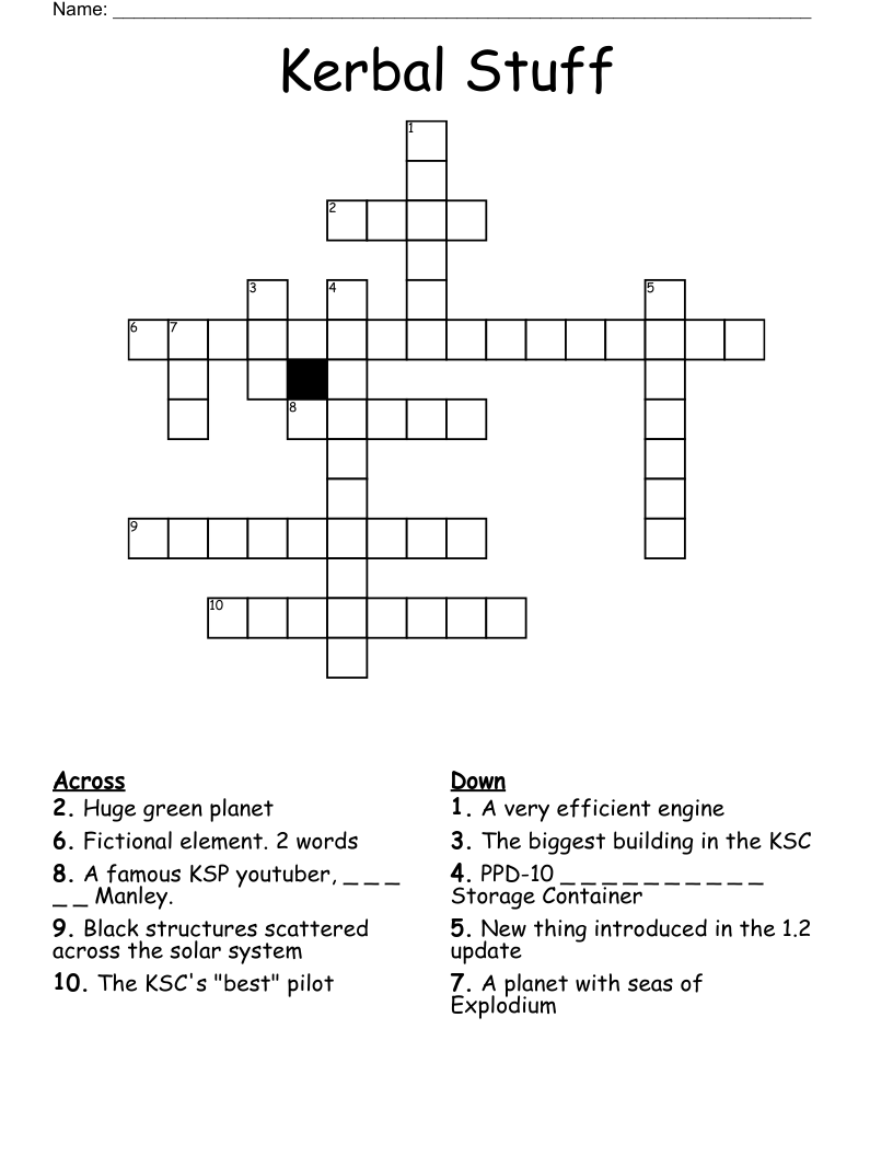 Kerbal Stuff Crossword
