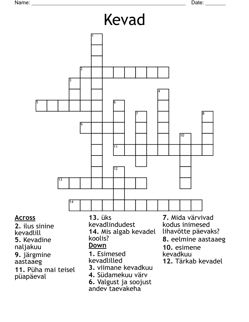 Kevad Crossword