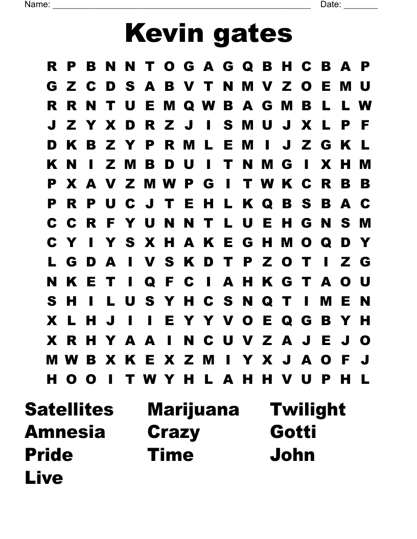 Kevin gates Word Search