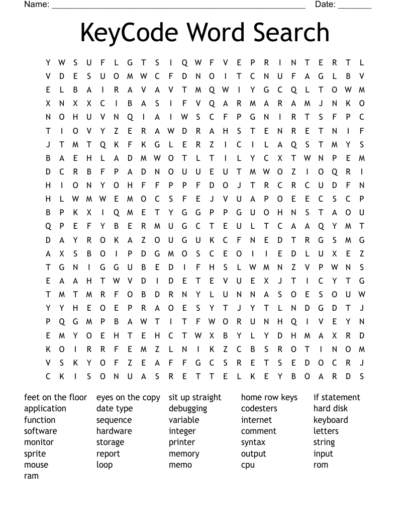 KeyCode Word Search