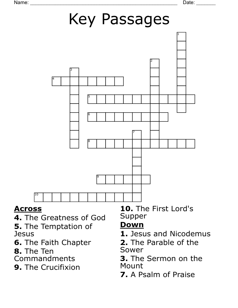 Key Passages  Crossword