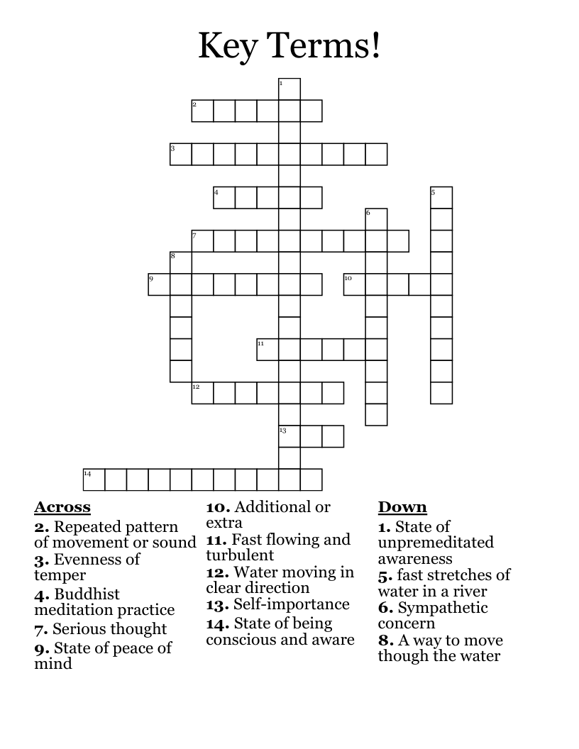 Key Terms!  Crossword