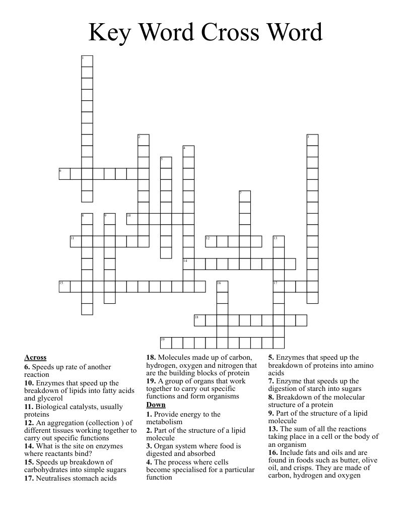 Key Word Cross Word