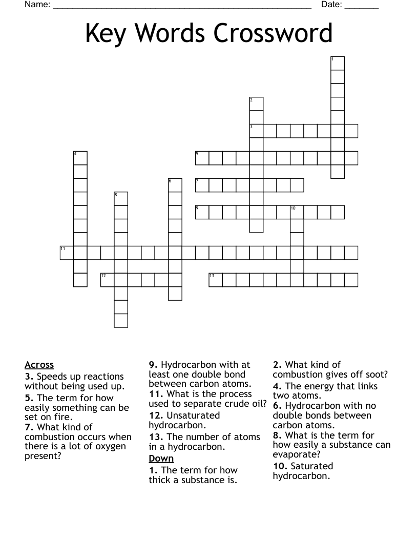 Key Words Crossword