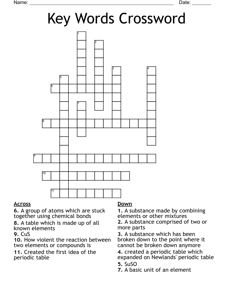 Key Words Crossword