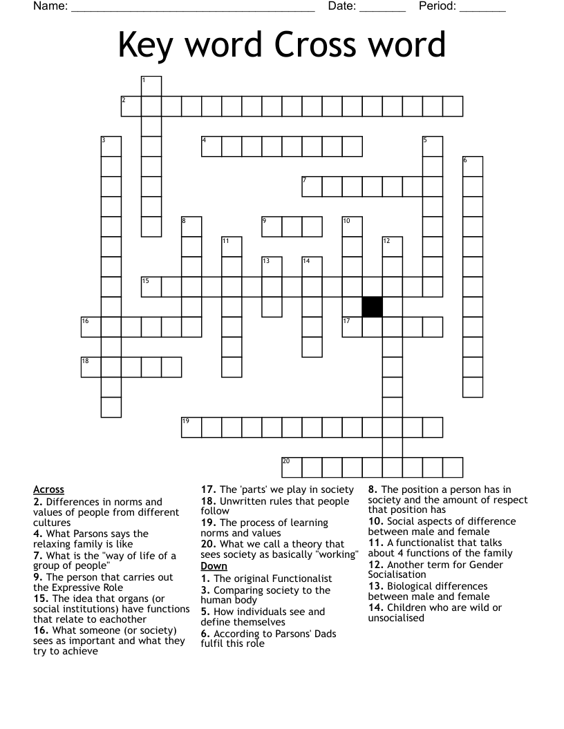 Key word Cross word