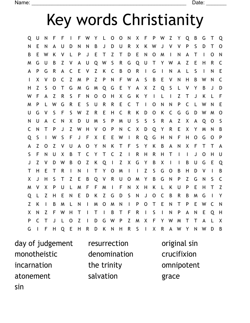 Key words Christianity Word Search