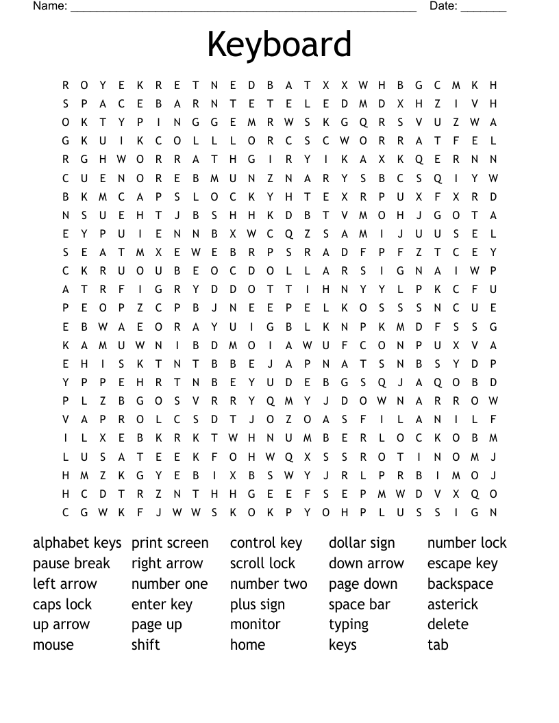 Keyboard Word Search