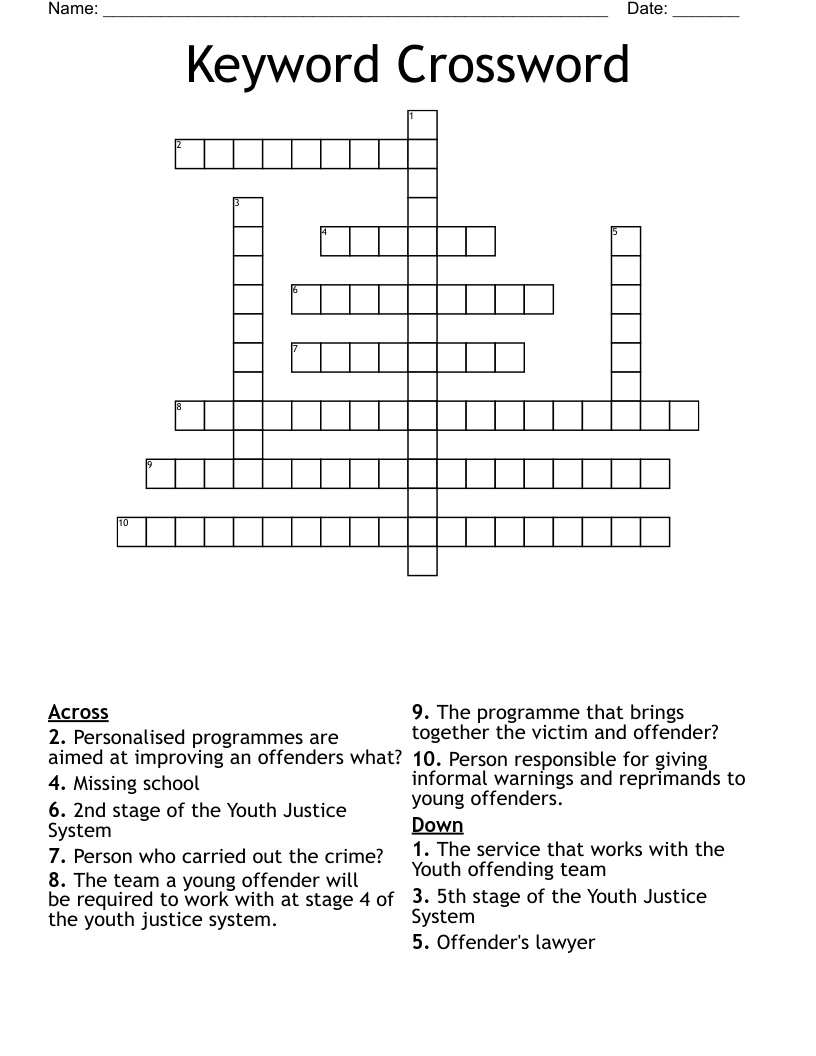 Keyword Crossword