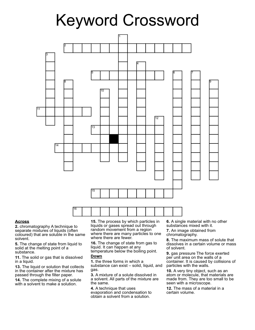 Keyword Crossword 