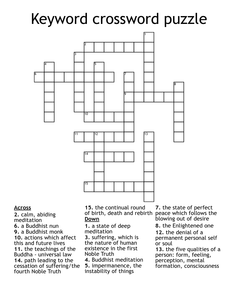 Keyword crossword puzzle