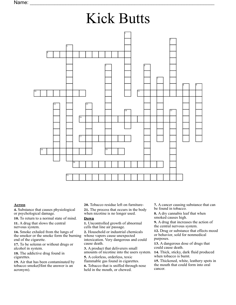 Kick Butts  Crossword