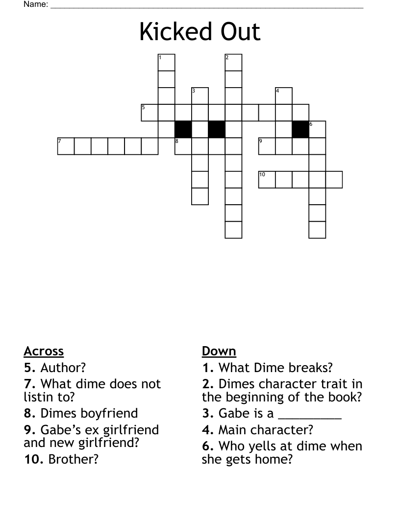Kicked  Out  Crossword