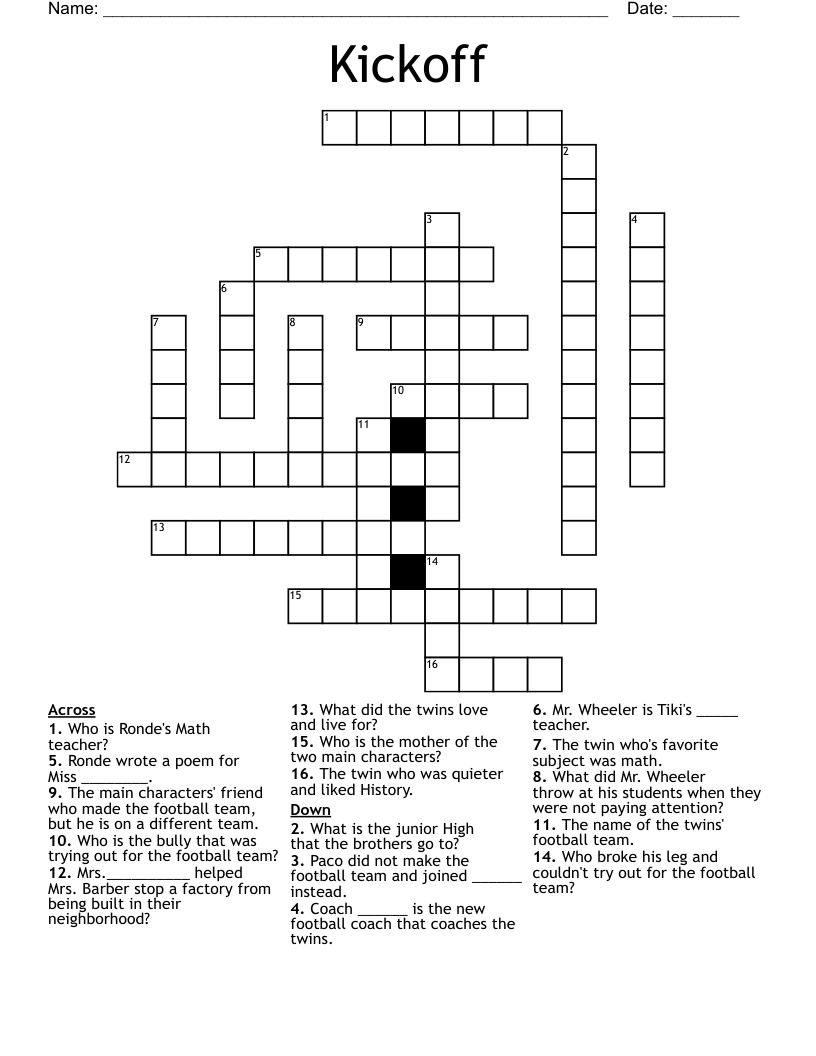 Kickoff Crossword