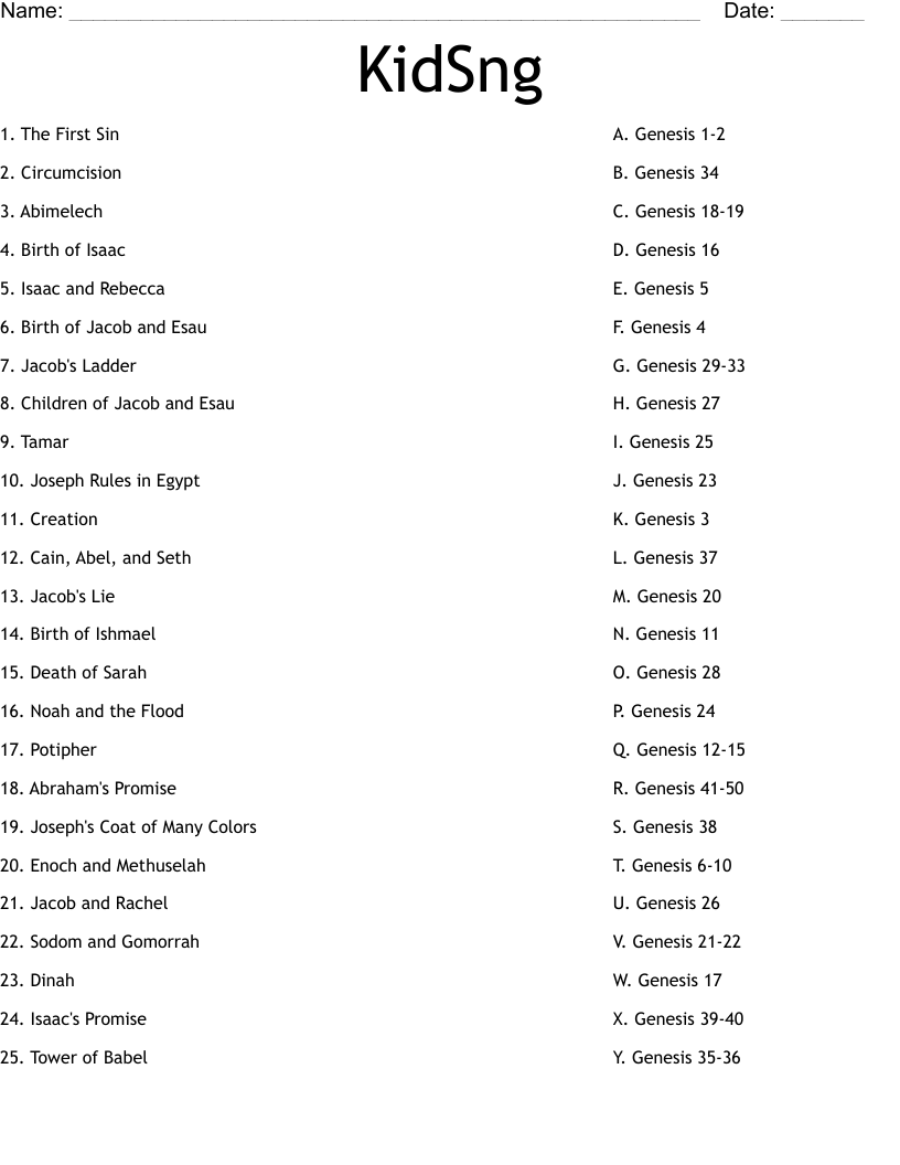 KidSng Worksheet